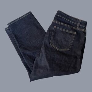 Eileen Fisher Straight Leg Jeans Womens 18P Dark Indigo Excellent Organic Cotton